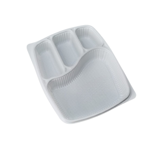 4 Compartment Tray With Lid ( Pack Of 50 Pcs )