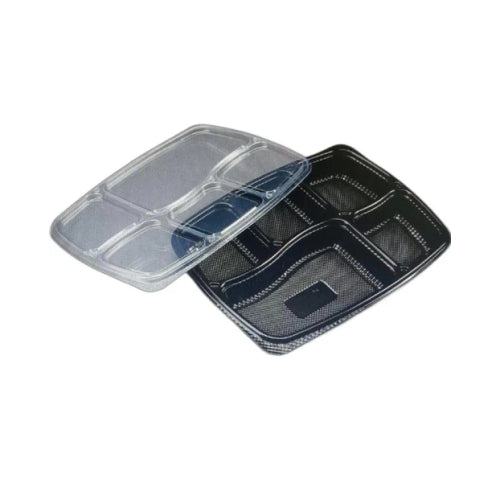 5 Compartment Tray With Lid ( Pack Of 50 Pcs )