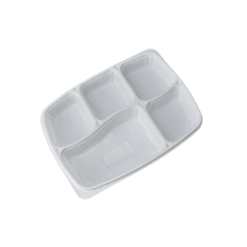 5 Compartment Tray With Lid ( Pack Of 50 Pcs )