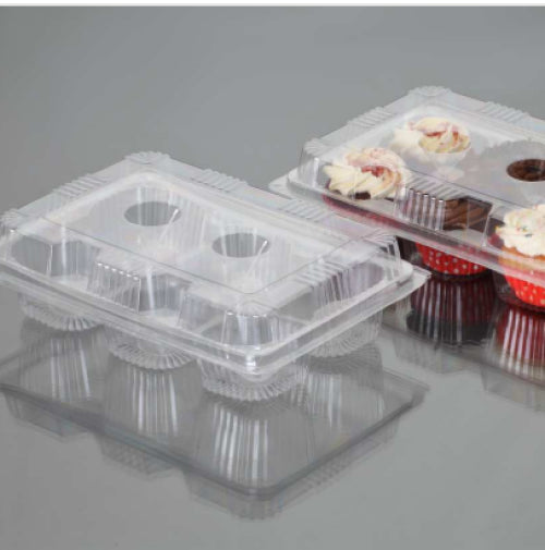 6 Pcs Cup Cake Hinged Box ( Pack Of 50 Pcs )