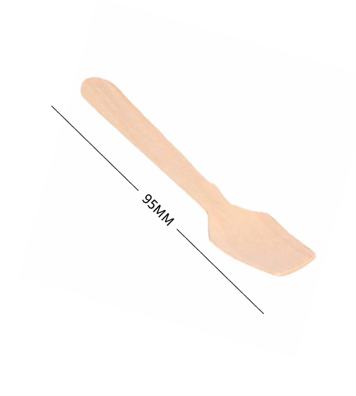 Wooden Spoon 95MM ( Pack Of 100 Pcs ) | Ice Cream Spoon