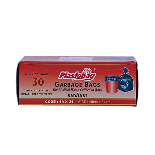 Garbage Bag 19 X 21 ( Medium ) | Pack Of 30 Pcs | Black Dustbin Covers