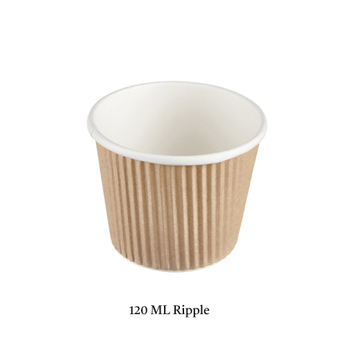 Paper Disposable Ripple Cup 120ML ( Pack Of 25 Pcs ) | 210ML ( Pack Of 25 Pcs )