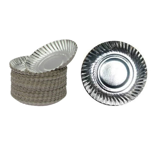 Disposable Silver Coated Paper Plate ( Pack Of 25 Pcs )